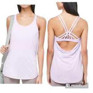 Lululemon Moment To Movement 2-In-1 Tank Heathered Sheer Lilac Size 4